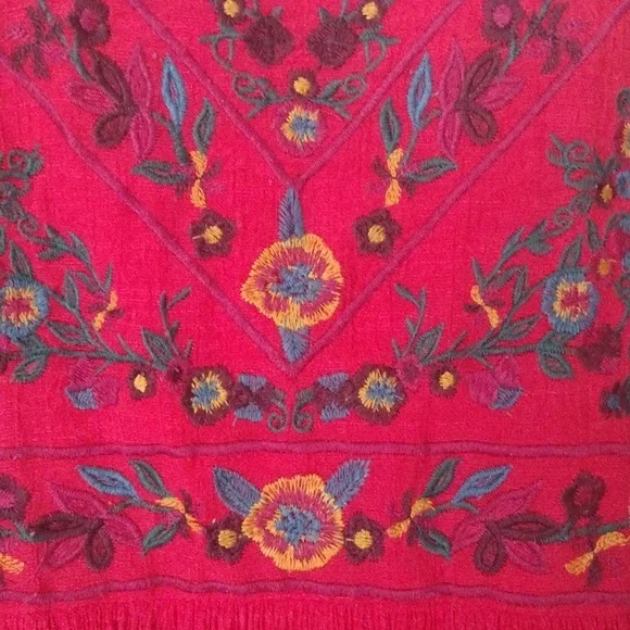 Altar'd State Embroidered Boho Dress in Red Bell Sleeve Flowy Bohemian - Picture 5 of 7